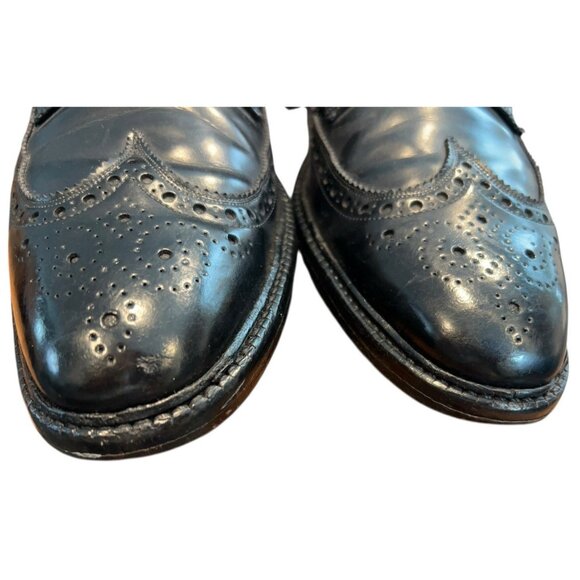 VTG Bass Black DuPont Corfam Full Brogue Longwing Wingtip Derby Shoes Mens 12 AA main image 9